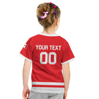Custom Canada 2026 Hockey Kid T Shirt Team Maple Leaf Red Version - Wonder Print Shop