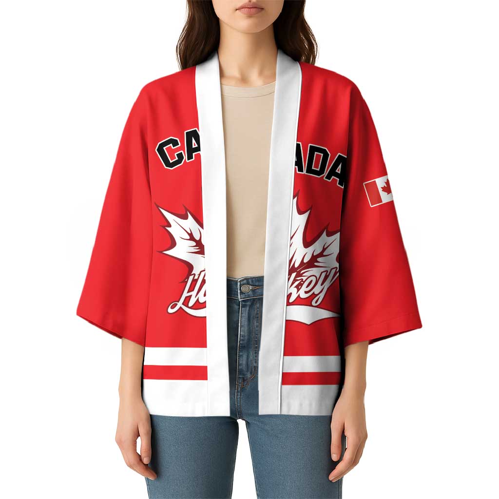 Custom Canada 2026 Hockey Kimono Team Maple Leaf Red Version - Wonder Print Shop