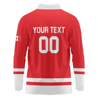 Custom Canada 2026 Hockey Long Sleeve Polo Shirt Team Maple Leaf Red Version - Wonder Print Shop