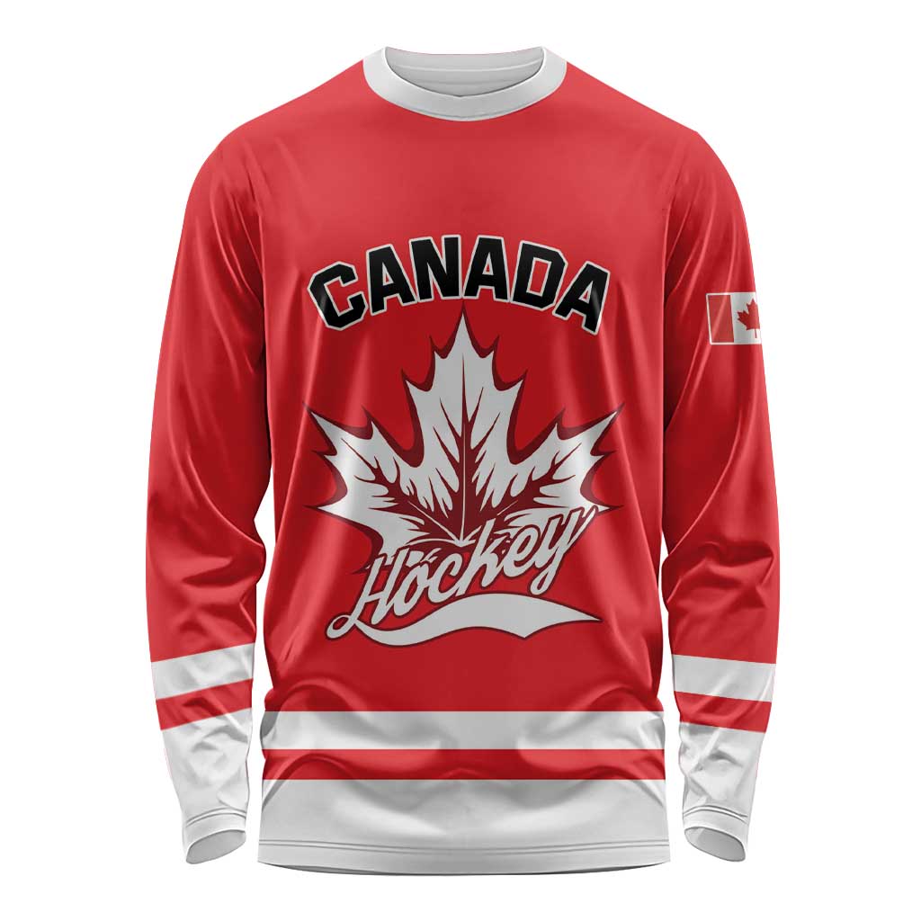 Custom Canada 2026 Hockey Long Sleeve Shirt Team Maple Leaf Red Version - Wonder Print Shop