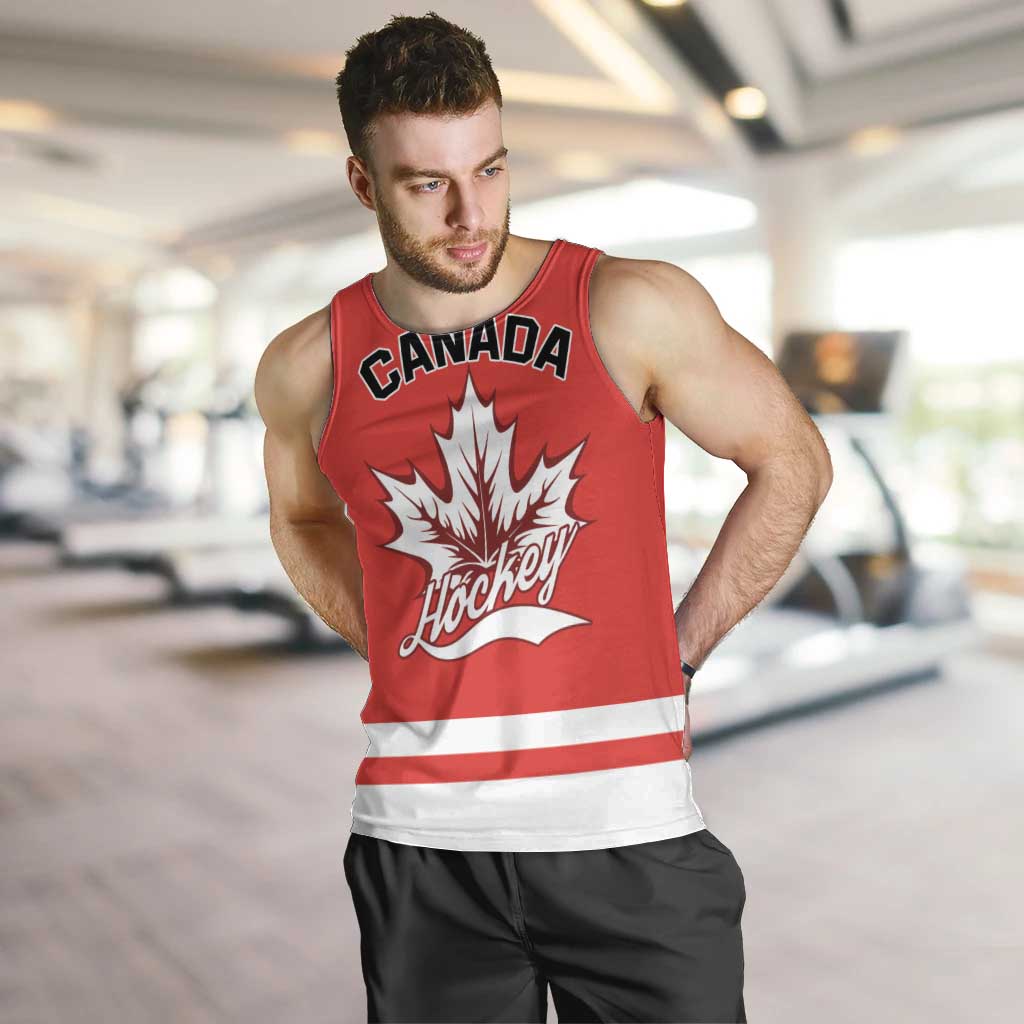Custom Canada 2026 Hockey Men Tank Top Team Maple Leaf Red Version - Wonder Print Shop