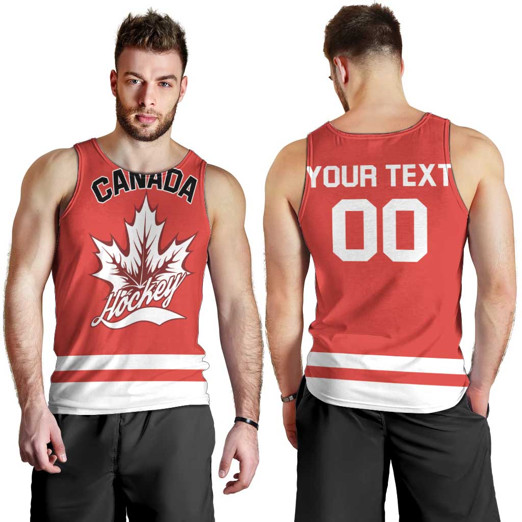 Custom Canada 2026 Hockey Men Tank Top Team Maple Leaf Red Version - Wonder Print Shop
