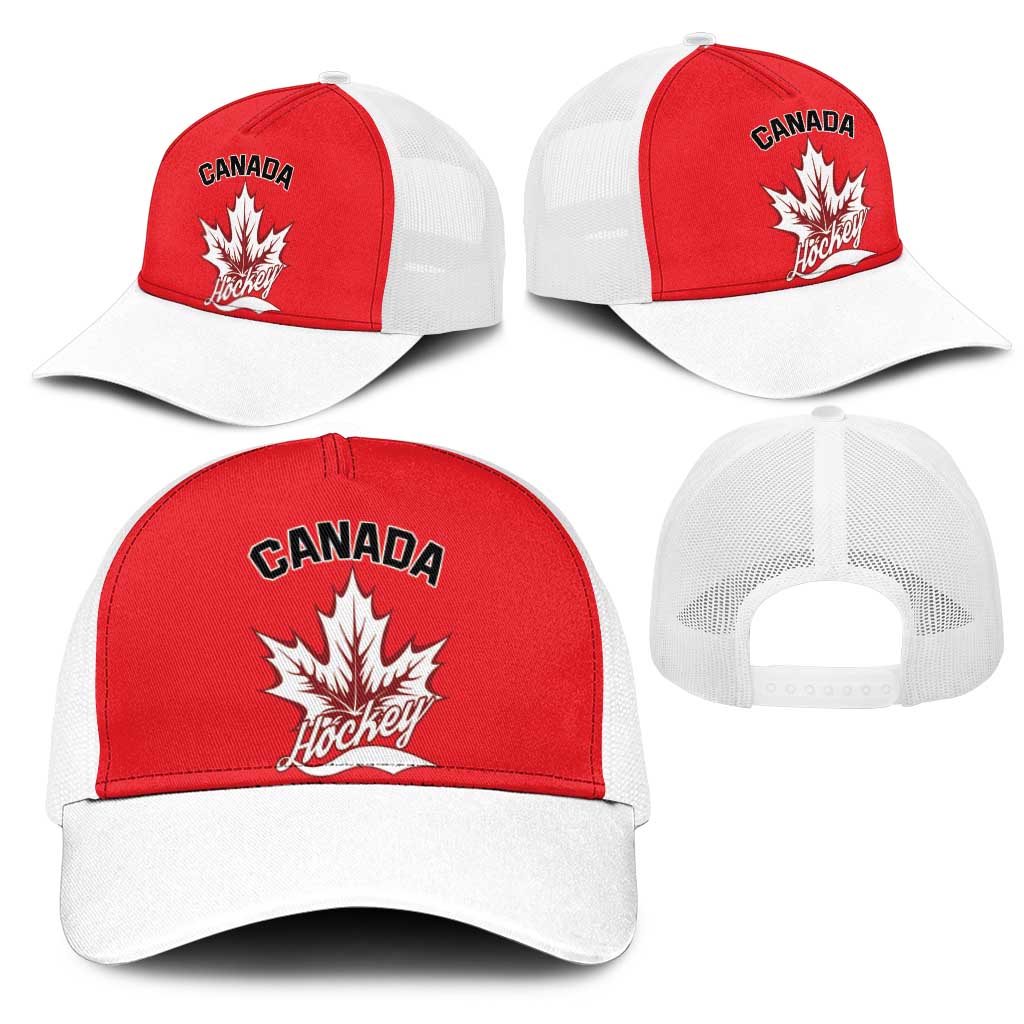 Canada 2026 Hockey Mesh Trucker Cap Team Maple Leaf Red Version - Wonder Print Shop