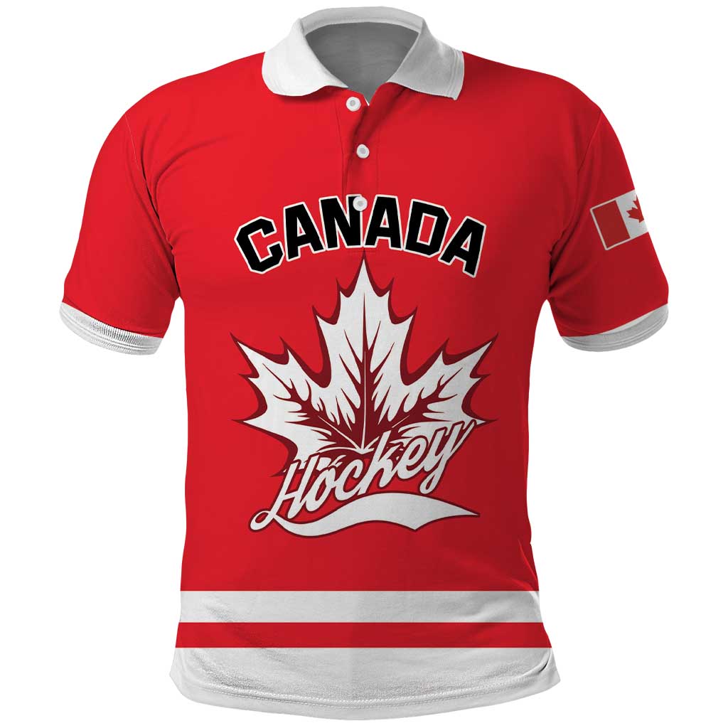 Custom Canada 2026 Hockey Polo Shirt Team Maple Leaf Red Version - Wonder Print Shop