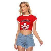 Custom Canada 2026 Hockey Raglan Cropped T Shirt Team Maple Leaf Red Version - Wonder Print Shop