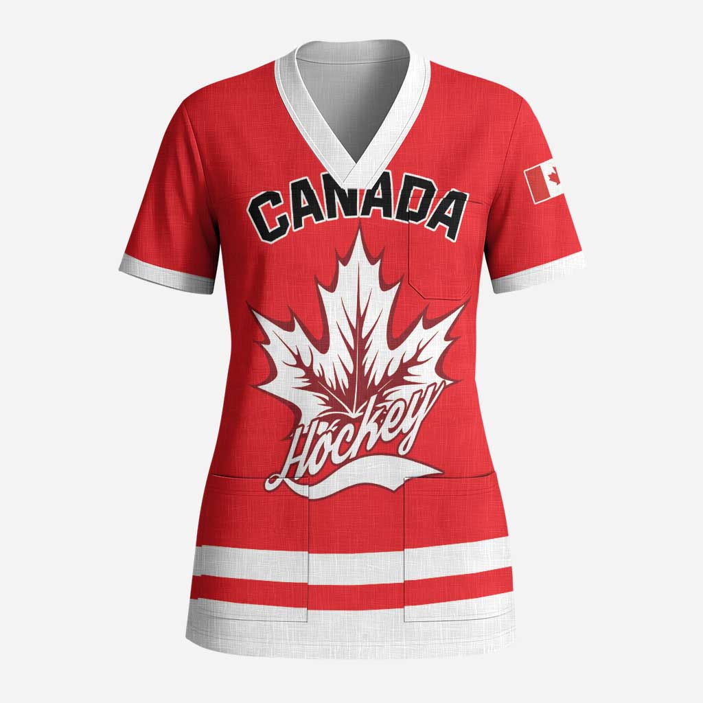 Custom Canada 2026 Hockey Scrub Top Team Maple Leaf Red Version - Wonder Print Shop