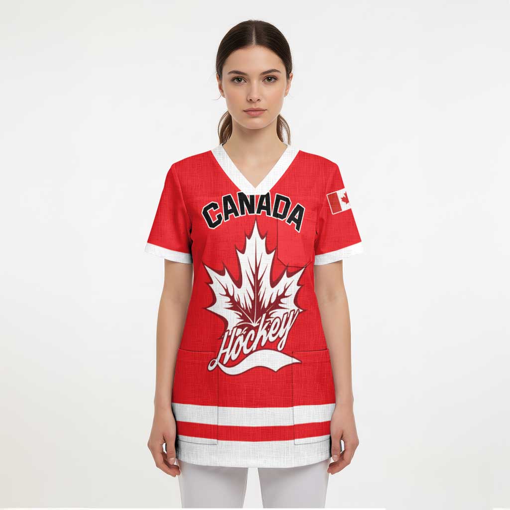 Custom Canada 2026 Hockey Scrub Top Team Maple Leaf Red Version - Wonder Print Shop