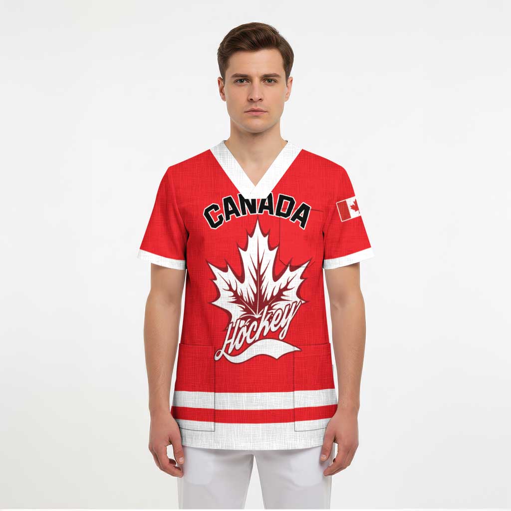 Custom Canada 2026 Hockey Scrub Top Team Maple Leaf Red Version - Wonder Print Shop