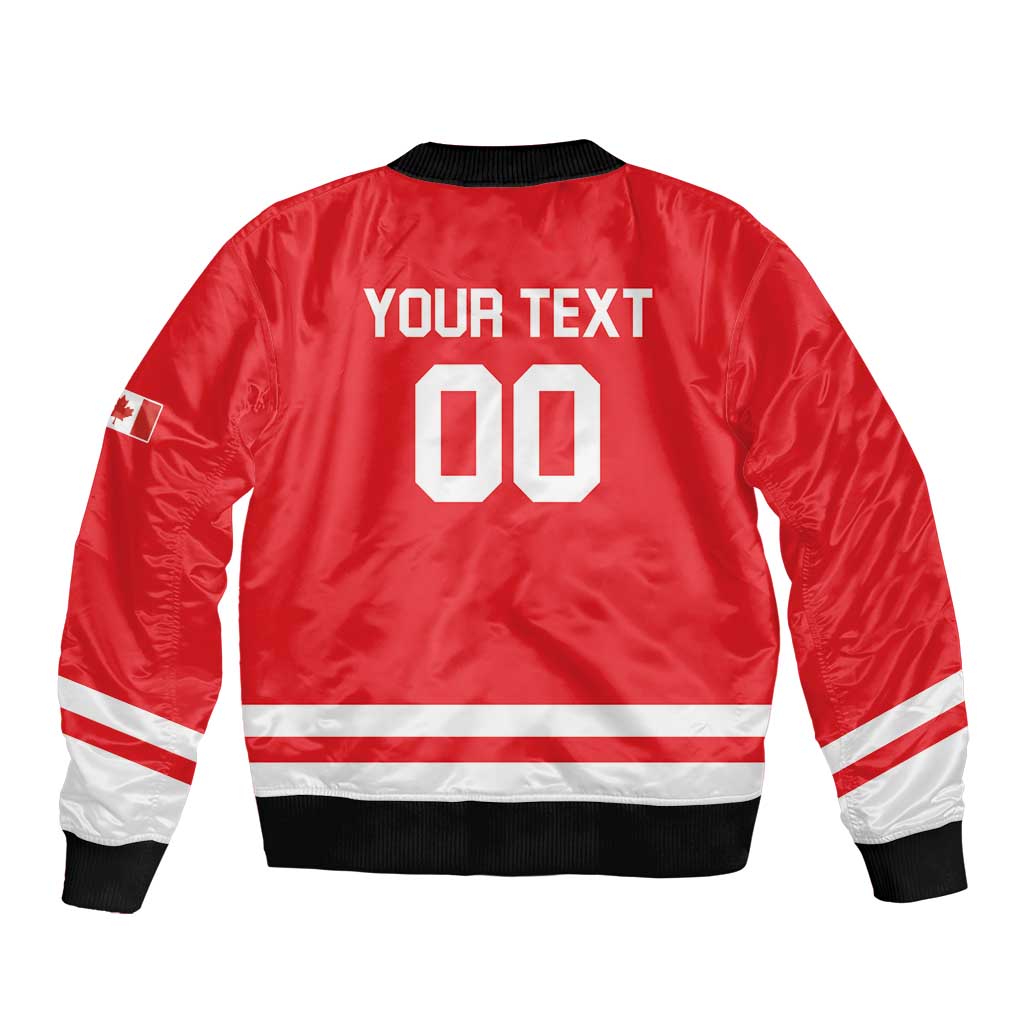Custom Canada 2026 Hockey Sleeve Zip Bomber Jacket Team Maple Leaf Red Version - Wonder Print Shop