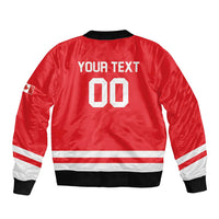 Custom Canada 2026 Hockey Sleeve Zip Bomber Jacket Team Maple Leaf Red Version - Wonder Print Shop