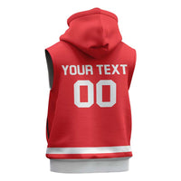 Custom Canada 2026 Hockey Sleeveless Hoodie Team Maple Leaf Red Version - Wonder Print Shop