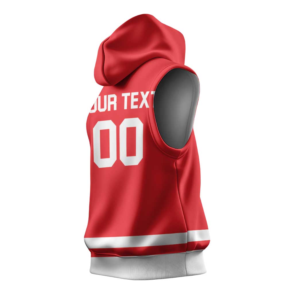Custom Canada 2026 Hockey Sleeveless Hoodie Team Maple Leaf Red Version - Wonder Print Shop