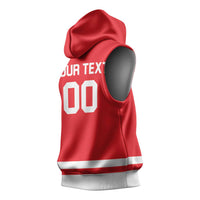 Custom Canada 2026 Hockey Sleeveless Hoodie Team Maple Leaf Red Version - Wonder Print Shop
