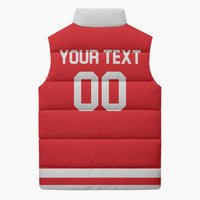 Custom Canada 2026 Hockey Sleeveless Puffer Jacket Team Maple Leaf Red Version - Wonder Print Shop