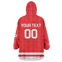 Custom Canada 2026 Hockey Wearable Blanket Hoodie Team Maple Leaf Red Version - Wonder Print Shop
