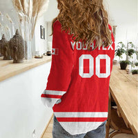 Custom Canada 2026 Hockey Women Casual Shirt Team Maple Leaf Red Version - Wonder Print Shop