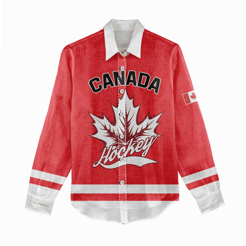 Custom Canada 2026 Hockey Women Casual Shirt Team Maple Leaf Red Version - Wonder Print Shop