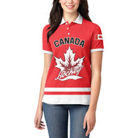 Custom Canada 2026 Hockey Women Polo Shirt Team Maple Leaf Red Version - Wonder Print Shop