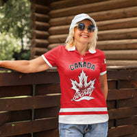 Custom Canada 2026 Hockey Women Polo Shirt Team Maple Leaf Red Version - Wonder Print Shop