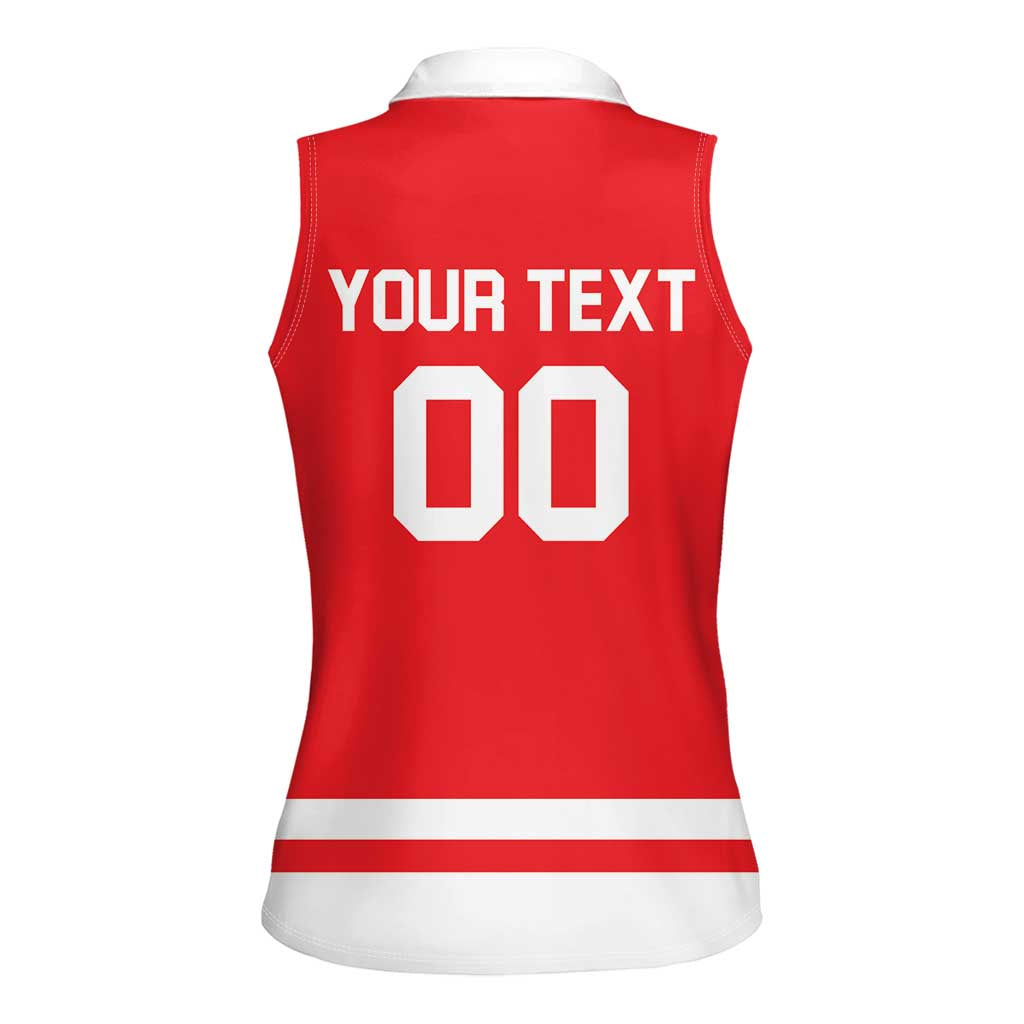 Custom Canada 2026 Hockey Women Sleeveless Polo Shirt Team Maple Leaf Red Version - Wonder Print Shop