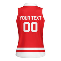 Custom Canada 2026 Hockey Women Sleeveless Polo Shirt Team Maple Leaf Red Version - Wonder Print Shop