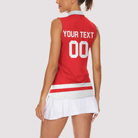 Custom Canada 2026 Hockey Women Sleeveless Polo Shirt Team Maple Leaf Red Version - Wonder Print Shop