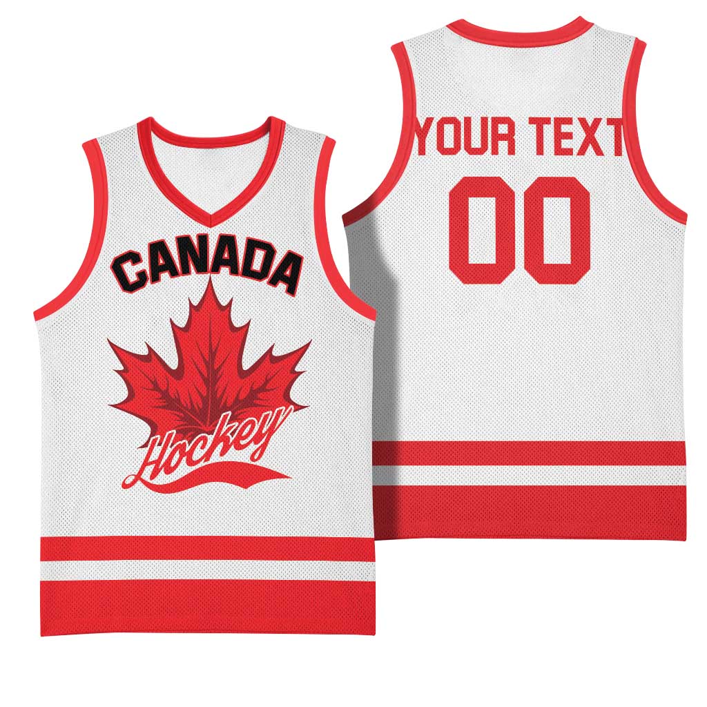 Custom Canada 2026 Hockey Basketball Jersey Team Maple Leaf White Version - Wonder Print Shop