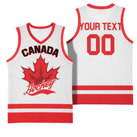 Custom Canada 2026 Hockey Basketball Jersey Team Maple Leaf White Version - Wonder Print Shop