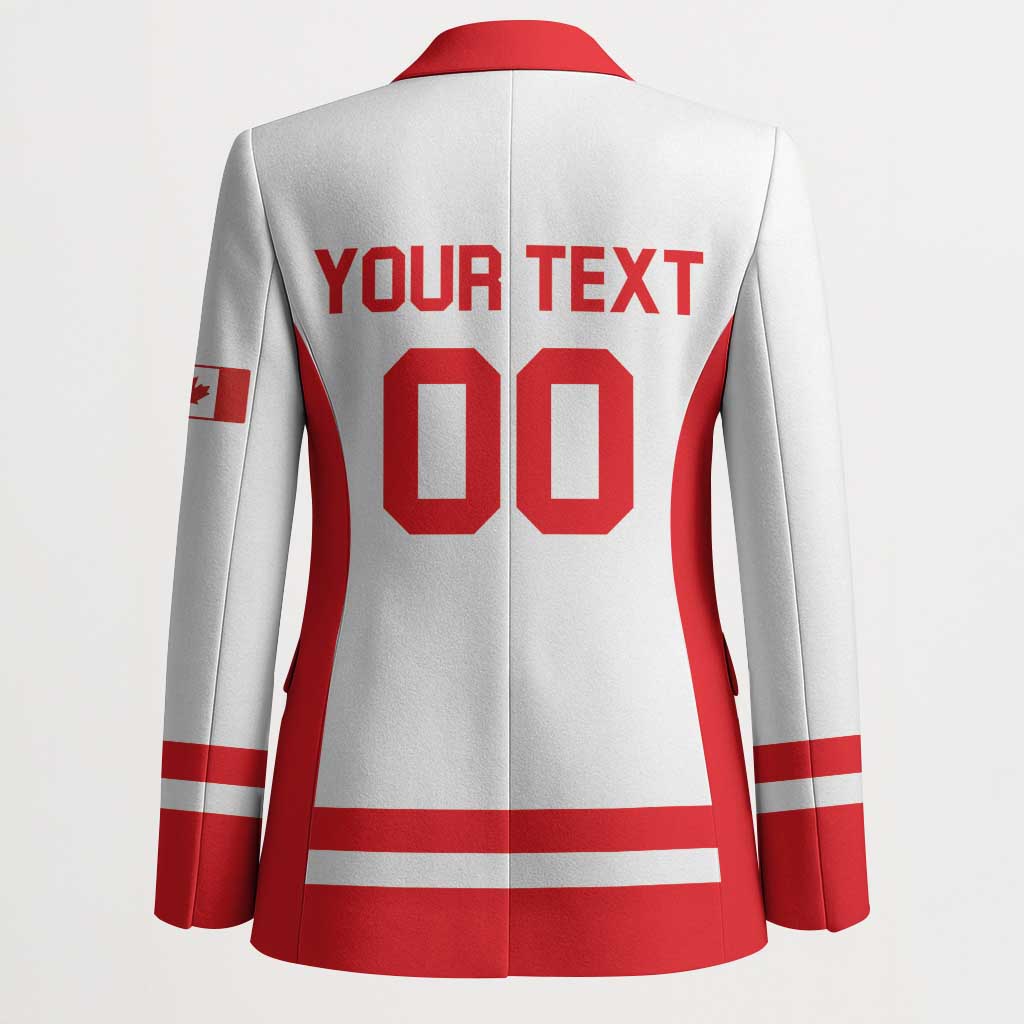 Custom Canada 2026 Hockey Blazer Team Maple Leaf White Version - Wonder Print Shop