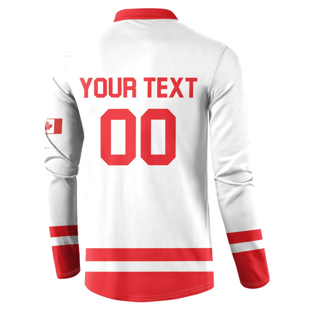 Custom Canada 2026 Hockey Button Sweatshirt Team Maple Leaf White Version - Wonder Print Shop