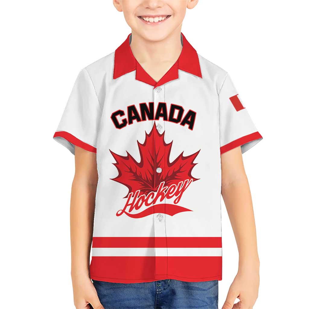 Custom Canada 2026 Hockey Hawaiian Shirt Team Maple Leaf White Version - Wonder Print Shop