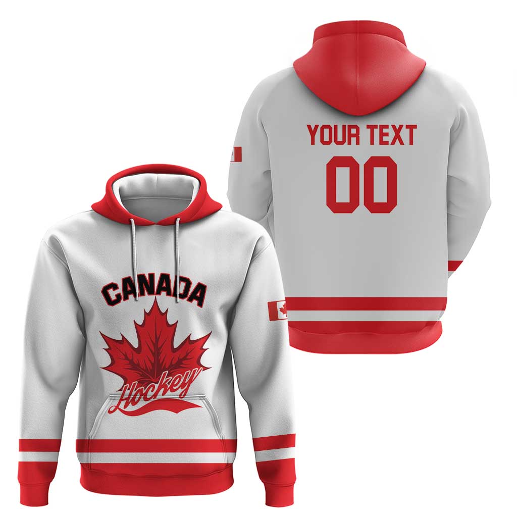 Custom Canada 2026 Hockey Hoodie Team Maple Leaf White Version - Wonder Print Shop
