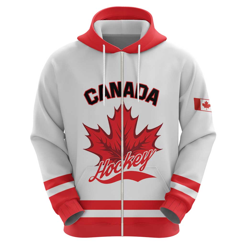 Custom Canada 2026 Hockey Hoodie Team Maple Leaf White Version - Wonder Print Shop