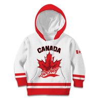 Custom Canada 2026 Hockey Kid Hoodie Team Maple Leaf White Version - Wonder Print Shop