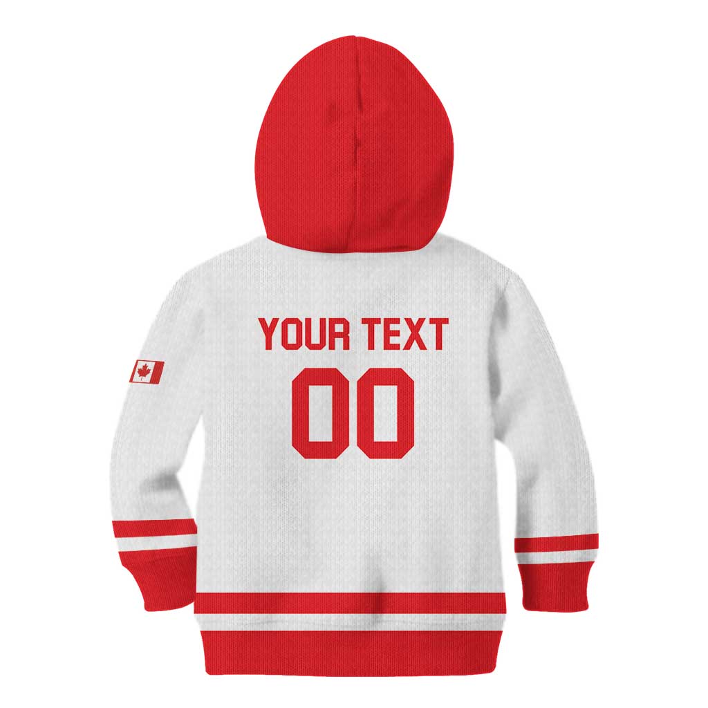 Custom Canada 2026 Hockey Kid Hoodie Team Maple Leaf White Version - Wonder Print Shop