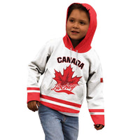 Custom Canada 2026 Hockey Kid Hoodie Team Maple Leaf White Version - Wonder Print Shop