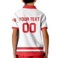 Custom Canada 2026 Hockey Kid Polo Shirt Team Maple Leaf White Version - Wonder Print Shop