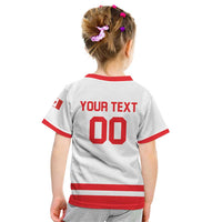 Custom Canada 2026 Hockey Kid T Shirt Team Maple Leaf White Version - Wonder Print Shop