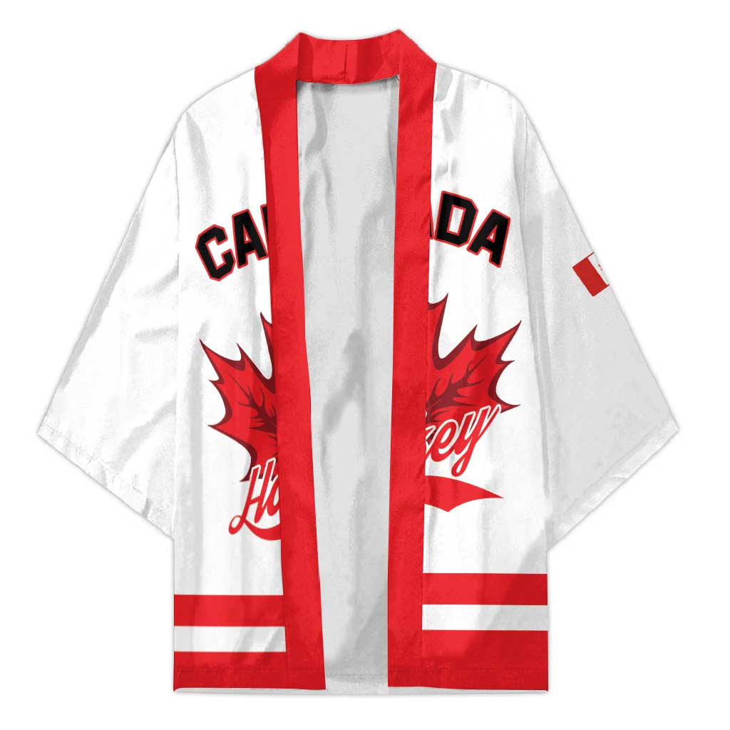 Custom Canada 2026 Hockey Kimono Team Maple Leaf White Version - Wonder Print Shop