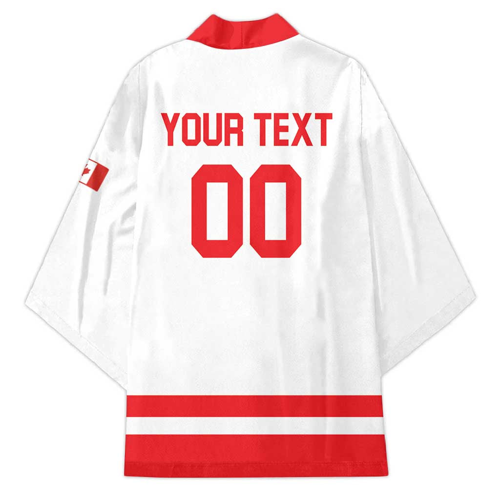 Custom Canada 2026 Hockey Kimono Team Maple Leaf White Version - Wonder Print Shop