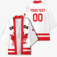 Custom Canada 2026 Hockey Kimono Team Maple Leaf White Version - Wonder Print Shop