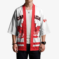 Custom Canada 2026 Hockey Kimono Team Maple Leaf White Version - Wonder Print Shop