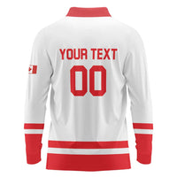 Custom Canada 2026 Hockey Long Sleeve Polo Shirt Team Maple Leaf White Version - Wonder Print Shop