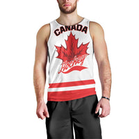 Custom Canada 2026 Hockey Men Tank Top Team Maple Leaf White Version - Wonder Print Shop