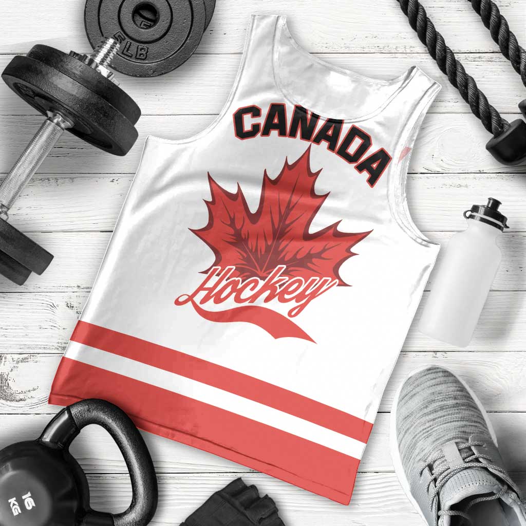 Custom Canada 2026 Hockey Men Tank Top Team Maple Leaf White Version - Wonder Print Shop