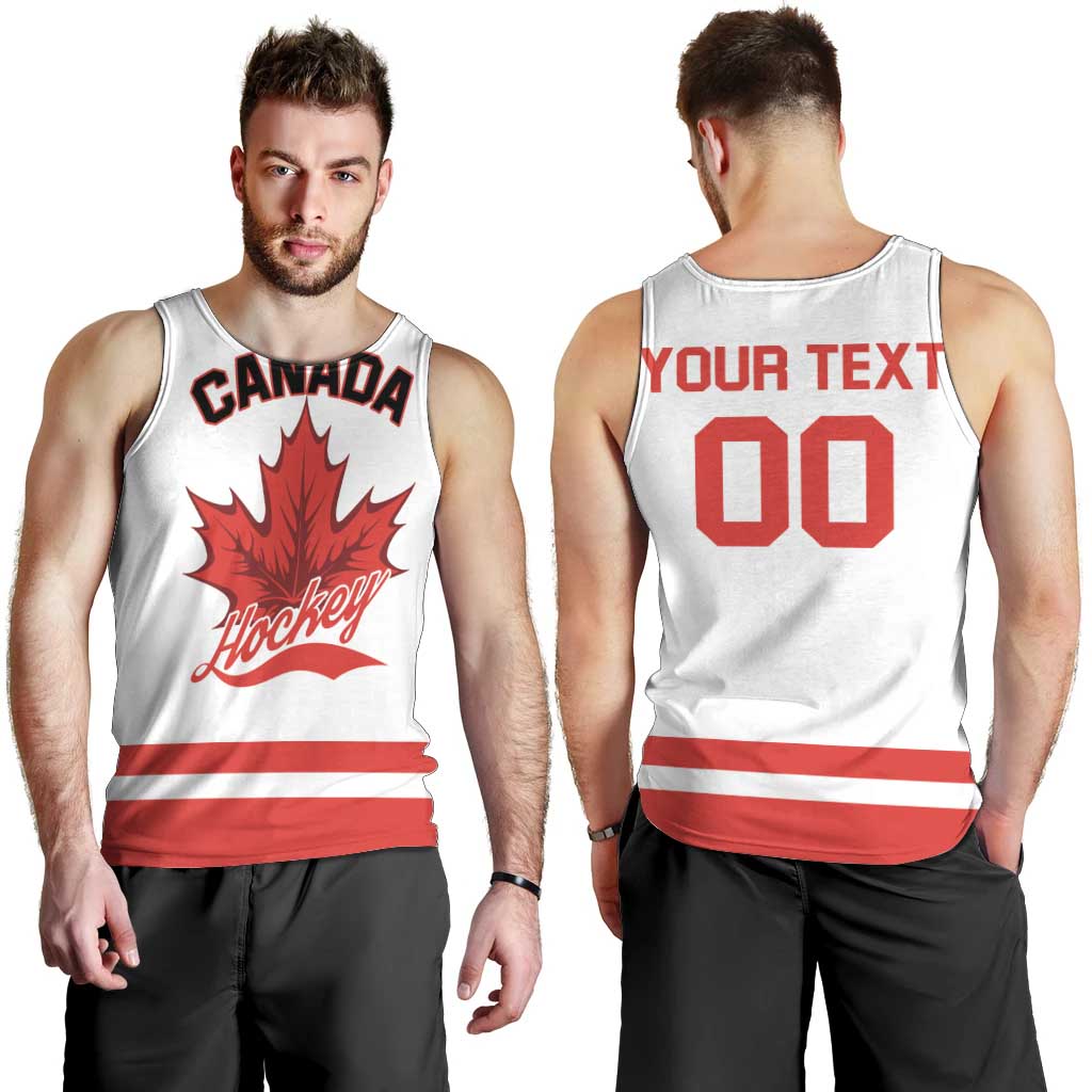 Custom Canada 2026 Hockey Men Tank Top Team Maple Leaf White Version - Wonder Print Shop