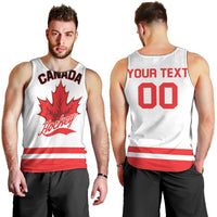 Custom Canada 2026 Hockey Men Tank Top Team Maple Leaf White Version - Wonder Print Shop