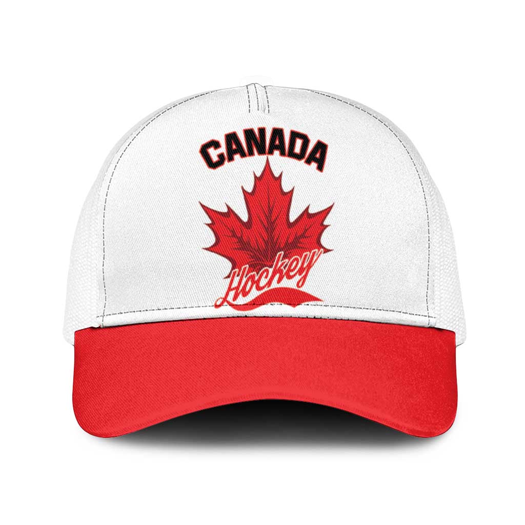 Canada 2026 Hockey Mesh Trucker Cap Team Maple Leaf White Version - Wonder Print Shop