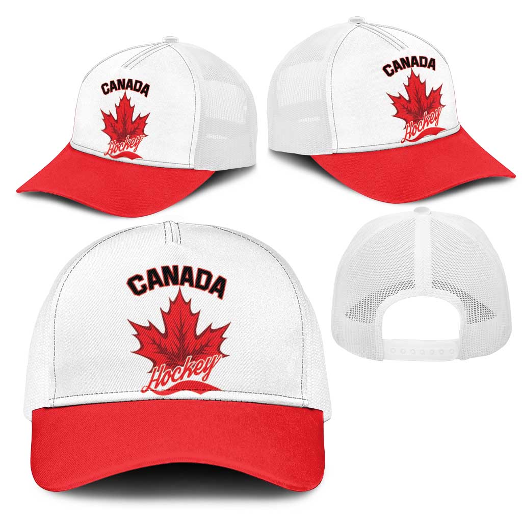 Canada 2026 Hockey Mesh Trucker Cap Team Maple Leaf White Version - Wonder Print Shop
