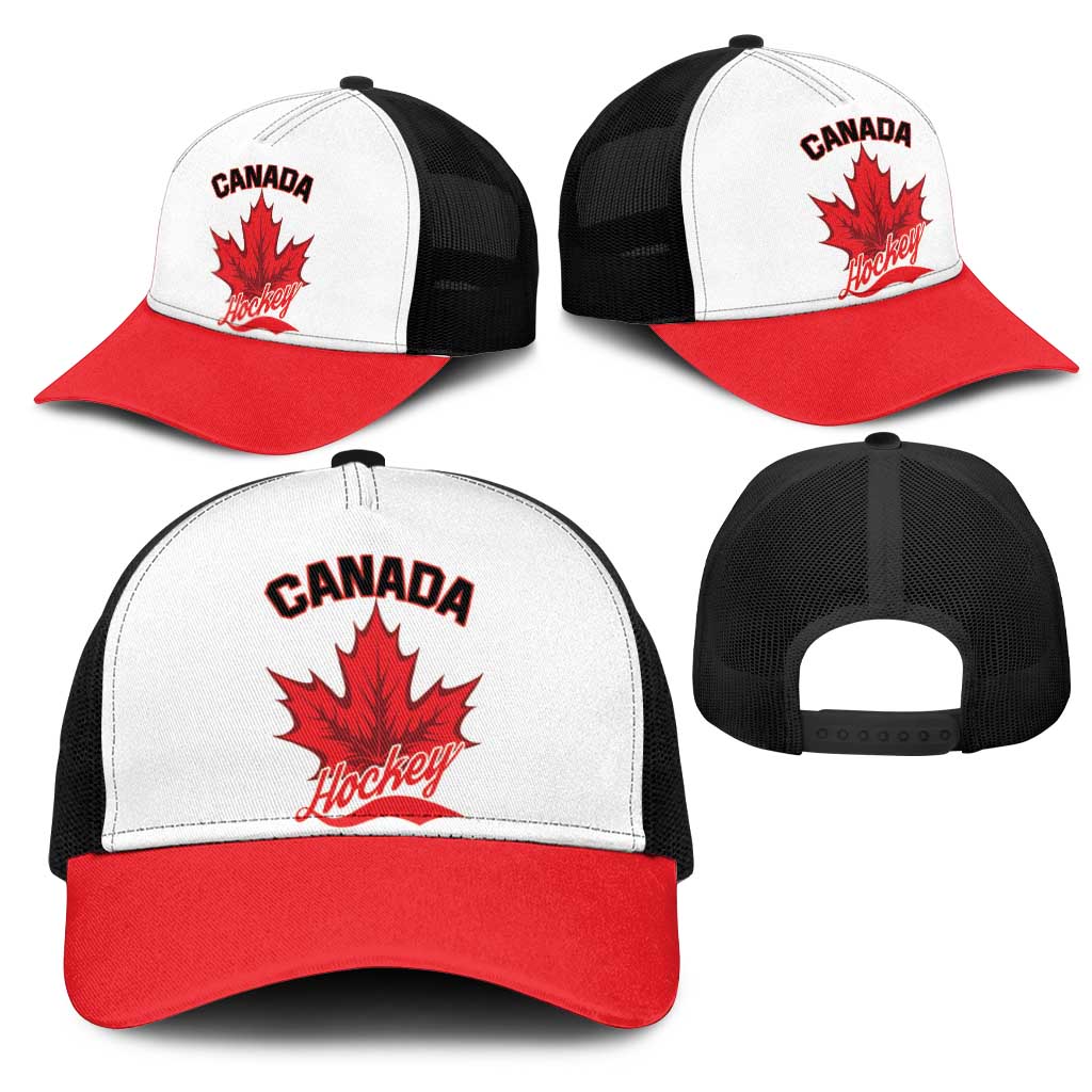 Canada 2026 Hockey Mesh Trucker Cap Team Maple Leaf White Version - Wonder Print Shop